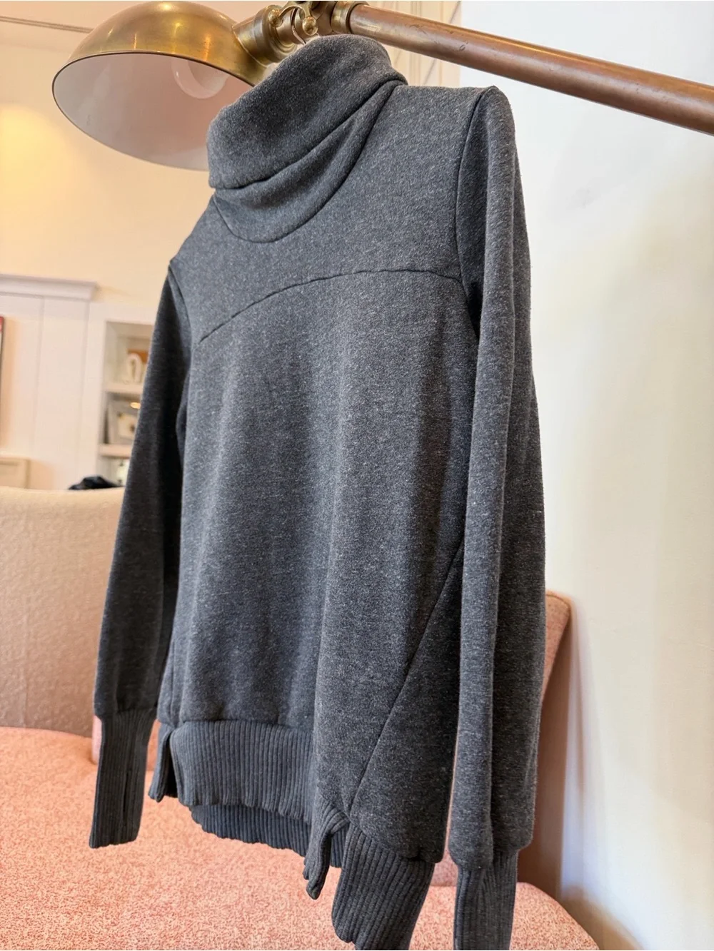 Alo Cozy Charcoal Funnel Neck Women's Sweater- Size XS- PreOwned